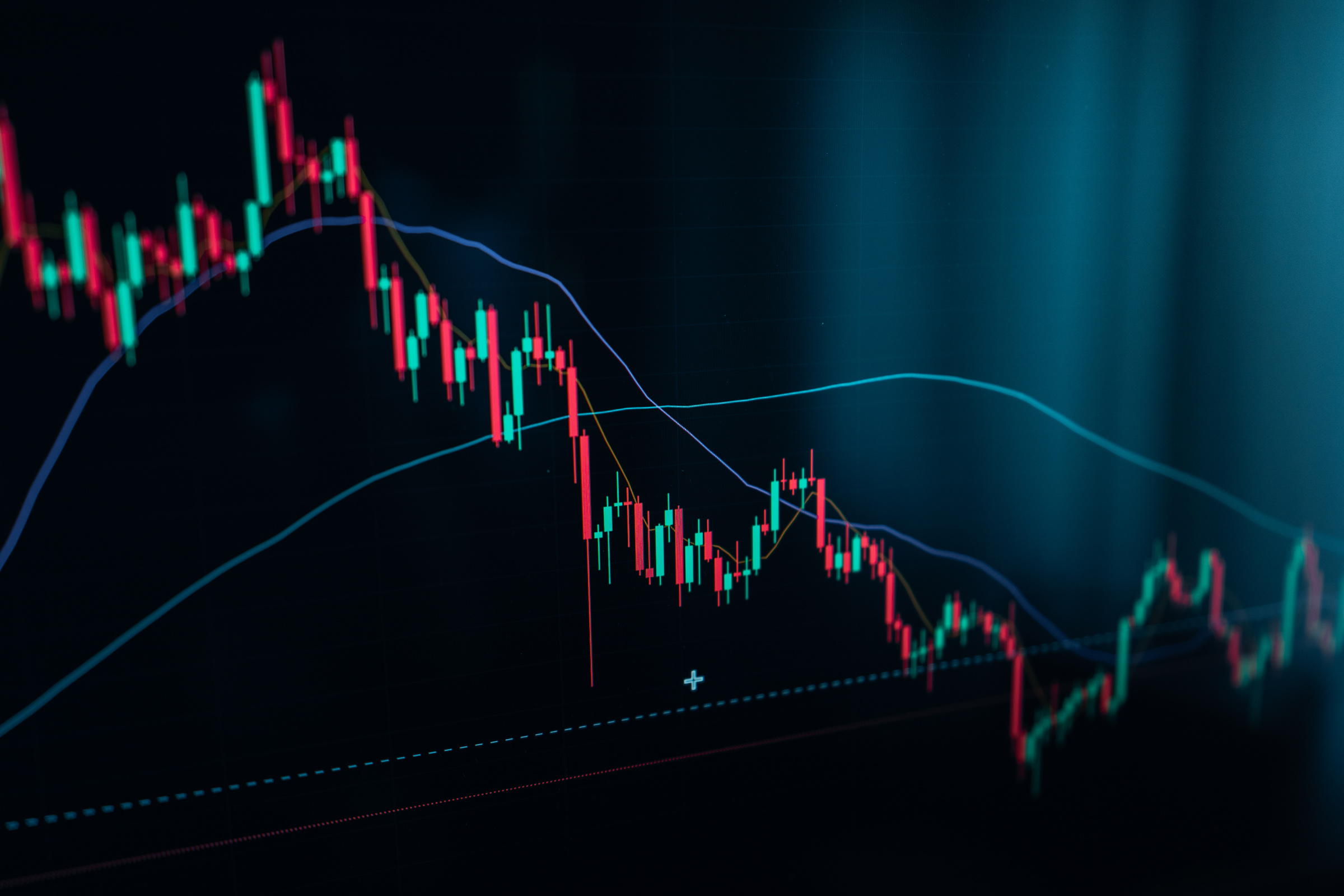 Crypto Coins and Stock Graph on Screen